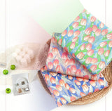 Pink Tulip Flower Patterned Fabric made in Korea by the Half Yard