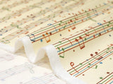 韓国製の音符ピアニッシモ柄生地(半ヤード単位)