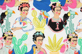 Frida con las plumas printed Fabric De Leon Design by Alexander Henry Fabrics by the Half Yard