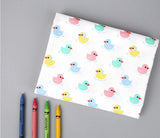 カラフルなゴム製アヒル柄の生地、かわいい、子供用、裁縫、キルト、韓国製、ハーフヤード