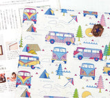 トラックバスキャンプテント柄生地(韓国製、半ヤード単位)