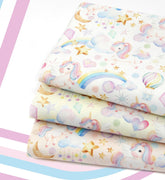 韓国製のレインボーユニコーン柄生地(半ヤードDTP)