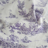Toile de Jouy patterned Fabric made in Korea by the Half Yard / 45 X 140cm 18" X 55", Cotton Linen