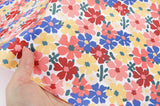 ミックスカラーフラワー花柄生地(韓国製、半ヤード単位)