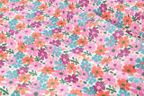 ミックスカラーフラワー花柄生地(韓国製、半ヤード単位)