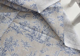 Botanical Garden Toile de Jouy patterned Fabric made in Korea by Half Yard / 45 X 140cm 18" X 55", Cotton Linen