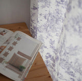 Toile de Jouy patterned Fabric made in Korea by the Half Yard / 45 X 140cm 18" X 55", Cotton Linen