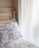 Toile de Jouy patterned Fabric made in Korea by the Half Yard / 45 X 140cm 18" X 55", Cotton Linen