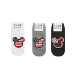 Mickey Mouse American Flag Style Licensed Low-Cut Socks Women's Socks made in Korea