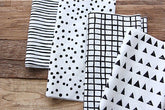 Stripe Dot Check Triangle 4in1 Patterned Fabric made in Korea by the Yard