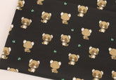 韓国製のかわいい動物柄のアライグマ柄生地(半ヤード)