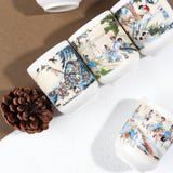 韓国の伝統的な焼酎ショットグラス 韓国の絵画風 5個セット