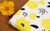 Scandinavian Lemon Flower Fabric made in Korea by the Half Yard Digital Textile Printing