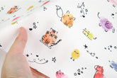 Animal Farm Fox Cat Horse Patterned Fabric made in Korea by the Half Yard