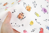Animal Farm Fox Cat Horse Patterned Fabric made in Korea by the Half Yard
