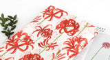 Red Spider Lily Flower Cluster Amaryllis Patterned Fabric made in Korea by the Half Yard Digital Textile Printing