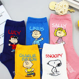 Snoopy Peanuts Name Patterned Low Cut Socks Women's Socks made in Korea