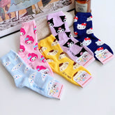 Sanrio Characters Face Patterned Slumber Socks Women's Socks Foot Fluffy Socks made in Korea