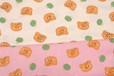 Bear and Apple 30s Fabric printed in Korea 45 x 160cm by the Half Yard