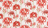 Red Spider Lily Flower Cluster Amaryllis Patterned Fabric made in Korea by the Half Yard Digital Textile Printing