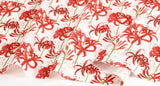 Red Spider Lily Flower Cluster Amaryllis Patterned Fabric made in Korea by the Half Yard Digital Textile Printing