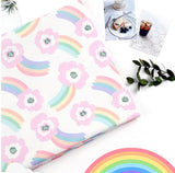 Colorful Rainbow Floral Flower Fabric made in Korea by the Half Yard
