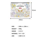 蝴蝶螺旋筆記本簡易版著色本韓國彩色繪畫本