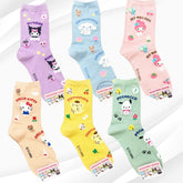 Sanrio Characters Patterned Half Crew Socks Women's Socks made in Korea