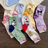 6 Pairs of Sanrio Characters Big-Heart Patterned Socks Women's Socks made in Korea