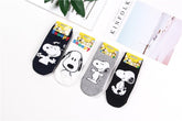 Snoopy Peanuts Patterned Basic Sneaker Socks Women's Socks made in Korea