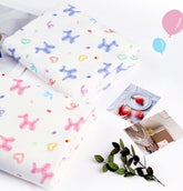 子犬のバルーン柄のOEKO Tex生地(韓国製、半ヤード単位)