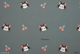 Disney Pinocchio Figaro Cat Cherry Organic Cotton 30s Fabric made in Korea by the Half Yard