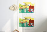 Disney Little Three Pigs Fabric Poster made in Korea / 55cmX90cm by the Panel