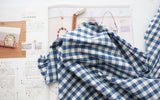 Check Patterned Gingham Stripe Solid Blue Biowash Fabric printed in Korea 36" x 62" 90cm x 160cm by the Yard