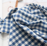 Check Patterned Gingham Stripe Solid Blue Biowash Fabric printed in Korea 36" x 62" 90cm x 160cm by the Yard