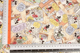 Disney Mickey Mouse American Comics Style Quilted Fabric printed in Japan by the Half Yard