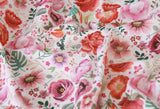 牡丹の刺繍の花園模様の韓国製コットン生地 半ヤード単位