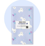 ハーフヤードデジタルテキスタイルプリントによる韓国製フラワーパピーホワイトポメラニアン生地