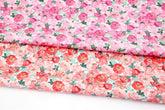 韓国製のピンクレッドクレアローズフラワー生地(半ヤード)