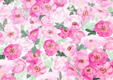 韓国製のピンクレッドクレアローズフラワー生地(半ヤード)