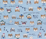 狗小狗 Shibainu 法國鬥牛犬牛津布料韓國製造 Half Yard