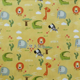 Savanna Animals Lion Elephant Alligator Fabric made in Korea by the Half Yard