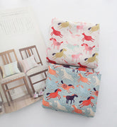 韓國半碼彩色馬驢圖案布料