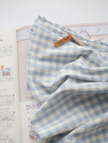 Check Patterned Gingham Stripe Solid Skyblue Biowash Fabric printed in Korea 36" x 62" 90cm x 160cm by the Yard