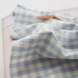Check Patterned Gingham Stripe Solid Skyblue Biowash Fabric printed in Korea 36" x 62" 90cm x 160cm by the Yard