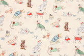 Happy Cute Dog Puppy Patterned 40s Fabric made in Korea by the Yard 36" x 58" or 90 x 145cm