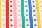 Colorful Rainbow Stripe & Dot Patterned 40s Fabric made in Korea by the Yard 36" x 58" or 90 x 145cm