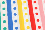 彩色彩虹條紋和圓點圖案 40 年代面料韓國原廠製造 36 英寸 x 58 英寸或 90 x 145 厘米