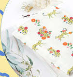Flower Cheetah patterned OEKO-TEX® Fabric, Animal Fabric made in Korea by the Half Yard