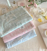 30s Washed Toile de Jouy patterned Fabric made in Korea by Half Yard / 45 X 145cm 18" X 57", Cotton Linen